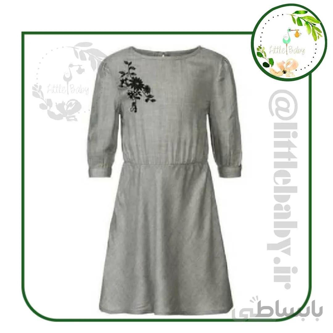 پیراهن نخی مجلسی آستین سه ربع 4-6 سال