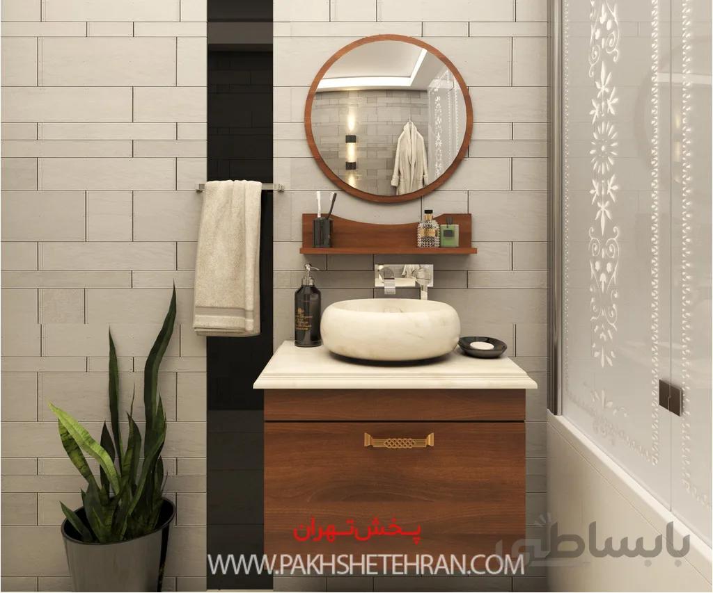 روشویی کابینت دار مرمر چوب new ا روشویی کابینت دار مرمر چوب new