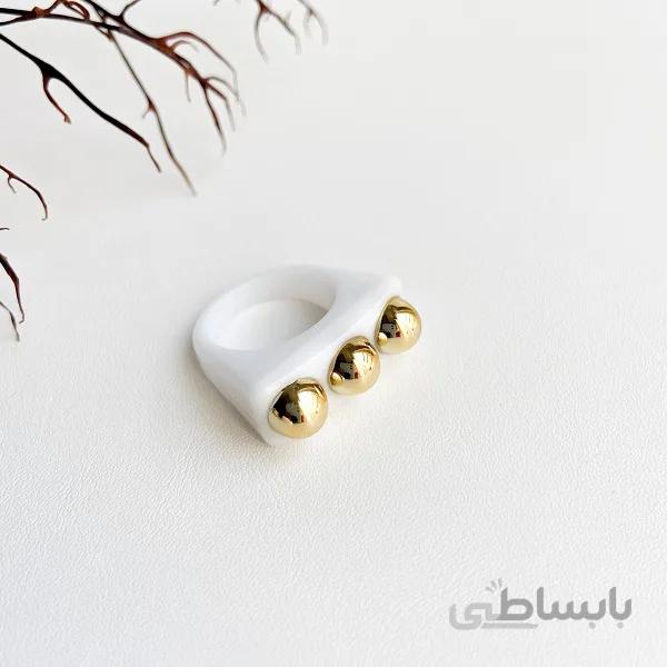 انگشتر سه کره ای ا Three golden globe ring
