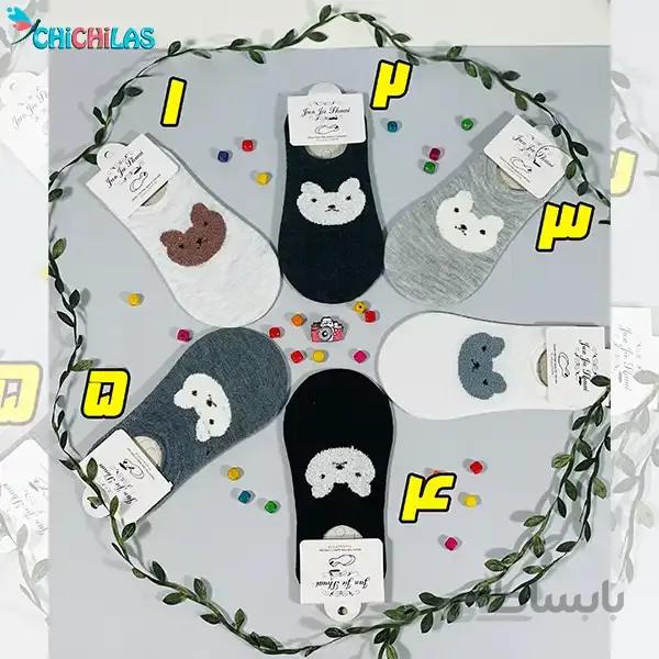 جوراب بچگانه طرح خرسی (3 تا 6 سال)