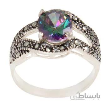 انگشتر نقره زنانه بازرگانی میلادی مدل سنگ الکساندریت کد AW_508