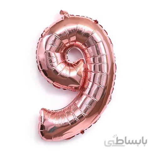 بادکنک فویلی عددی رزگلد عدد ۹