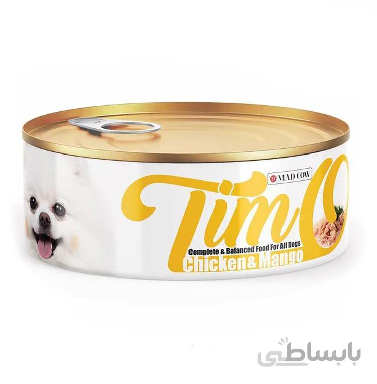 کنسرو سگ فیله مرغ و انبه مدکاو سری تیمو وزن 250 گرم