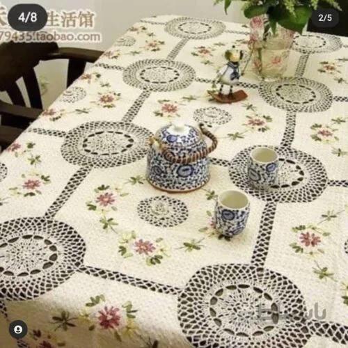 رومیزی ۶ نفره نهارخوری قلاب بافی