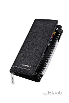 کیف پول مردانه اصل برند Laorentou رنگ مشکی کد ty160000630