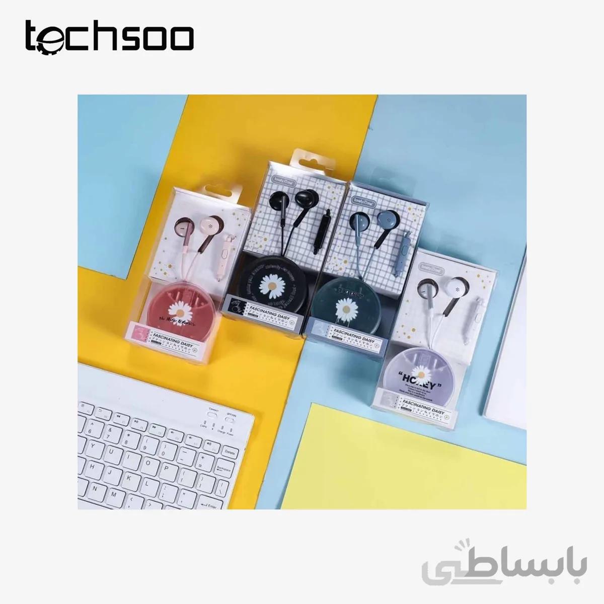 هندزفری طرح گل بابونه لاولی می Keeka Lovely me series daisy flower earphone