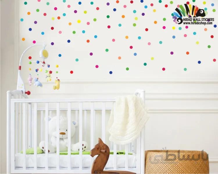 استیکر و برچسب دیواری اتاق کودک پک تکرار شونده دایره Circle Repetitive Pack Wallstickers کد h423