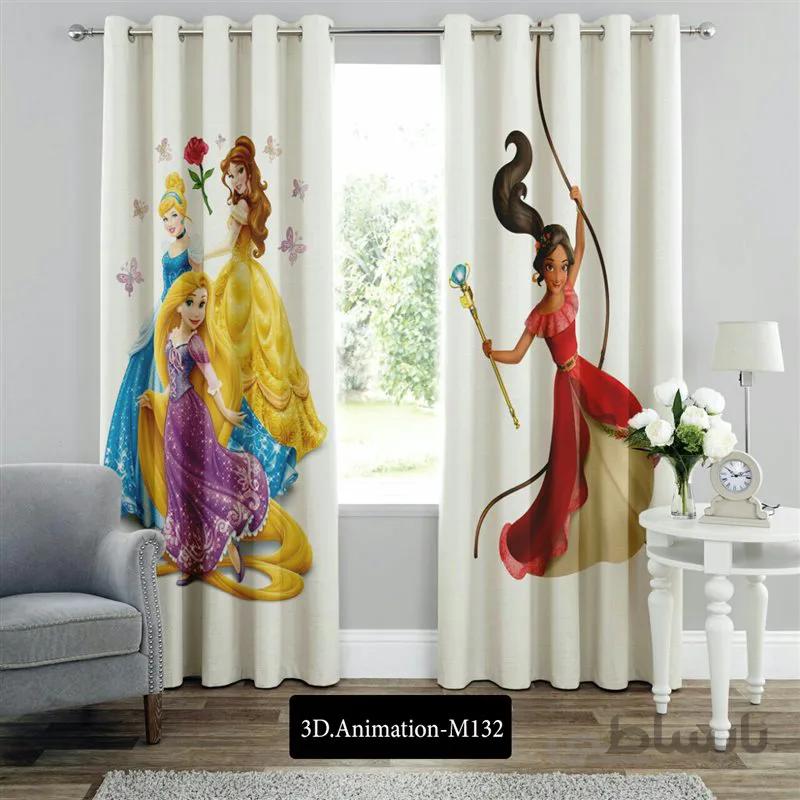 پرده پانچی کد 3d-animation-M132 طرح انیمیشن پرنسس ها
