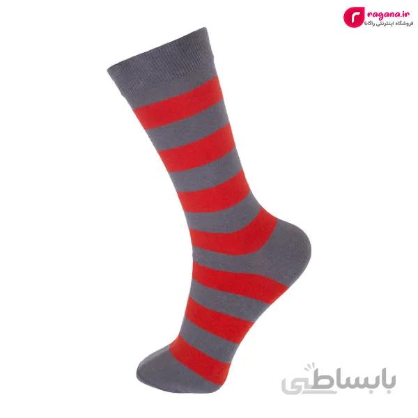 جوراب مردانه ساق بلند طرح راه راه کد R215347