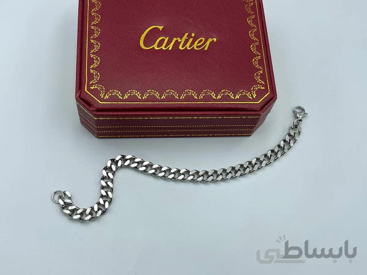 دستبند کارتیر ظریف نقره ای