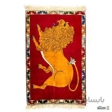 قالیچه دستباف قشقایی طرح شیر تمام پشم سایز 120×80
