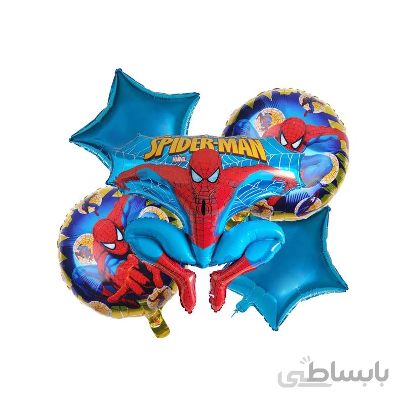 ست بادکنک فویلی مرد عنکبوتی Spider Man پنج تکه مدل STF2028