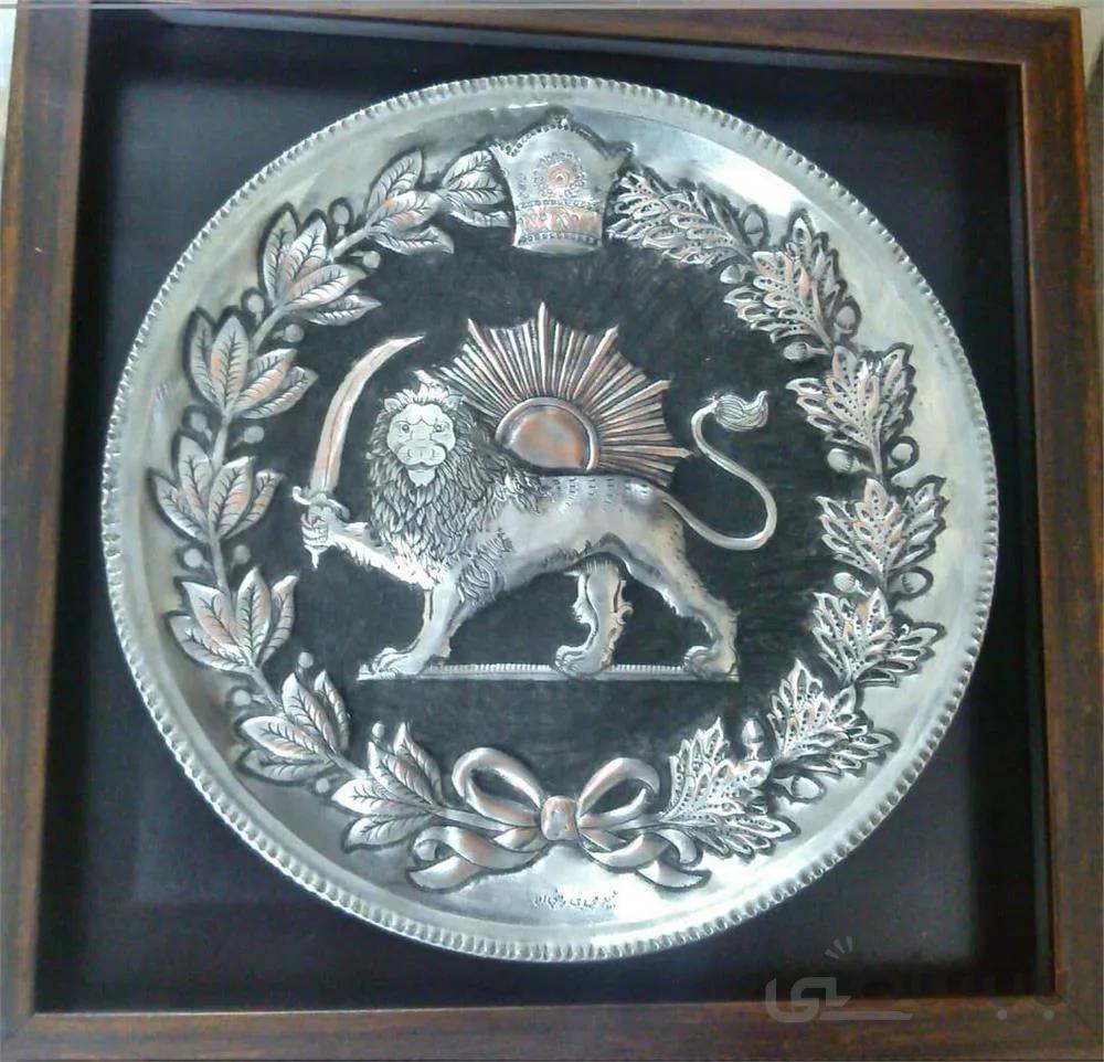 تابلو قلمزنی طرح شیر و خورشید ا Tableau Etching plan the lion and the sun