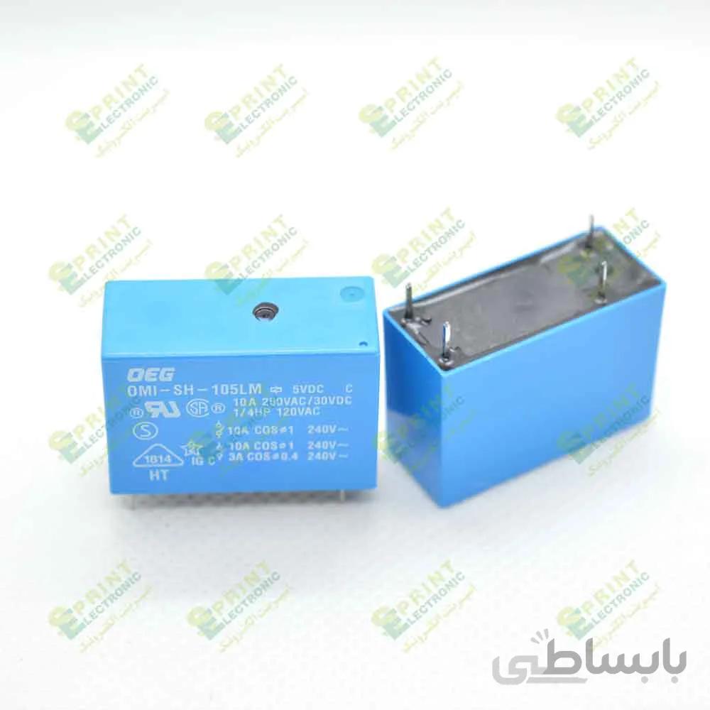 رله 5 ولت کتابی 4 پایه 10 آمپر OEG OMI-SH-105LM
