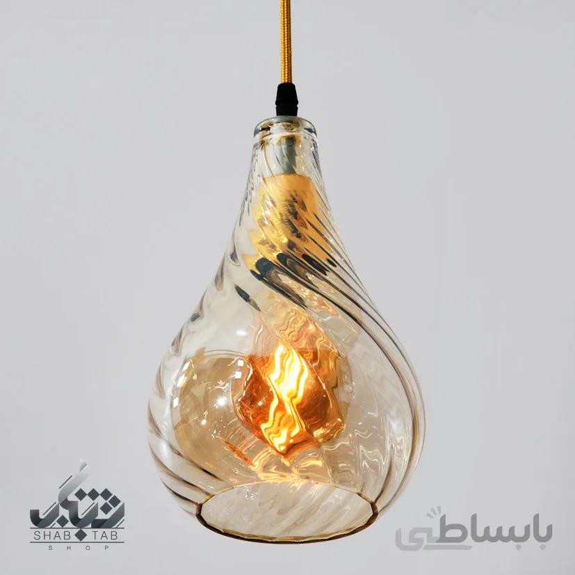 لوستر آویز شیشه ای تک شعله آرتا کد 195-11