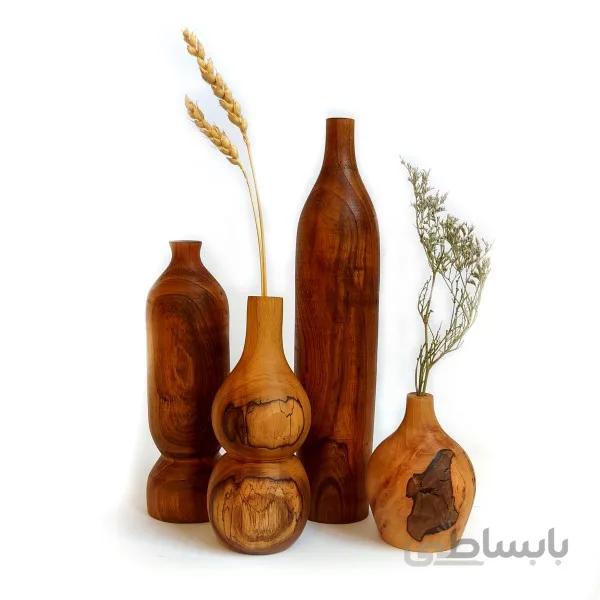 ست ۴ عددی گلدان چوبی مینیمال کد ۱۶