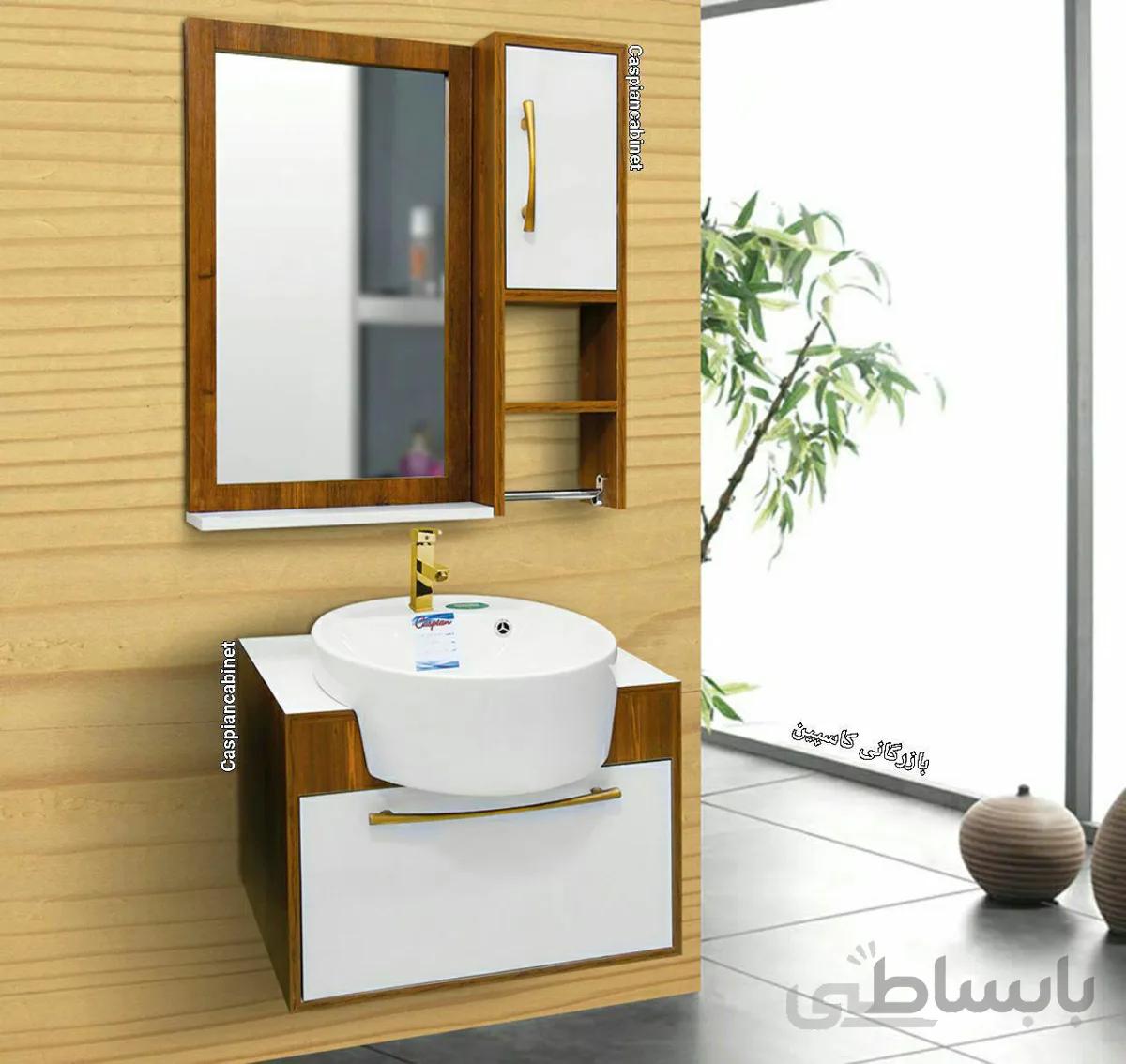 روشویی کابینت دار میلانو سفید چوب 60 سانت ا روشویی کابینت دار میلانو سفید چوب 60 سانت