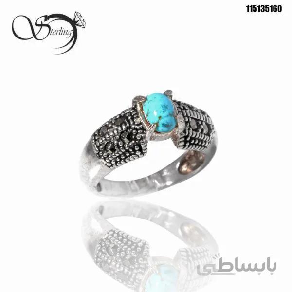 انگشتر فیروزه نقره زنانه کد:۱۵۰۶