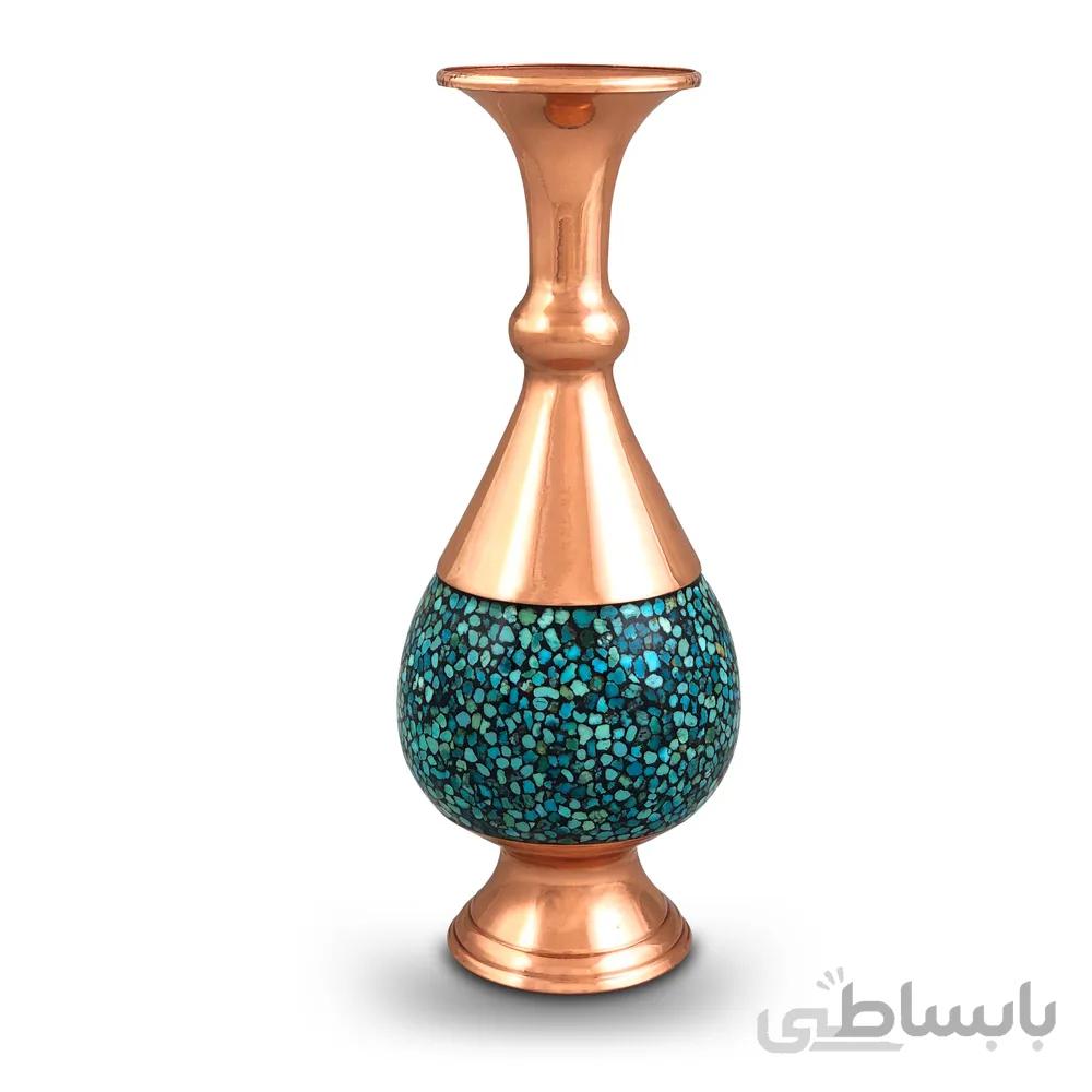 گلدان صراحی فیروزه کوبی 20 سانتی