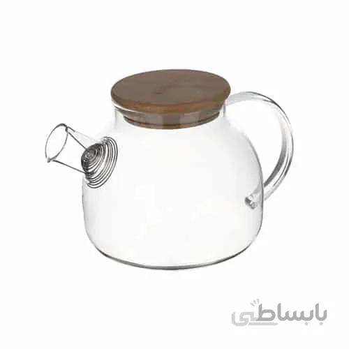 قوری پیرکس درب بامبو 1 لیتری ا Bamboo Teapot