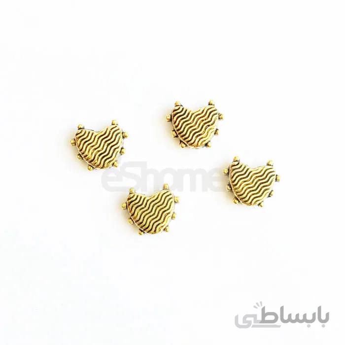 خرج بین کار طلایی طرح قلب بسته 4 عددی gold1013
