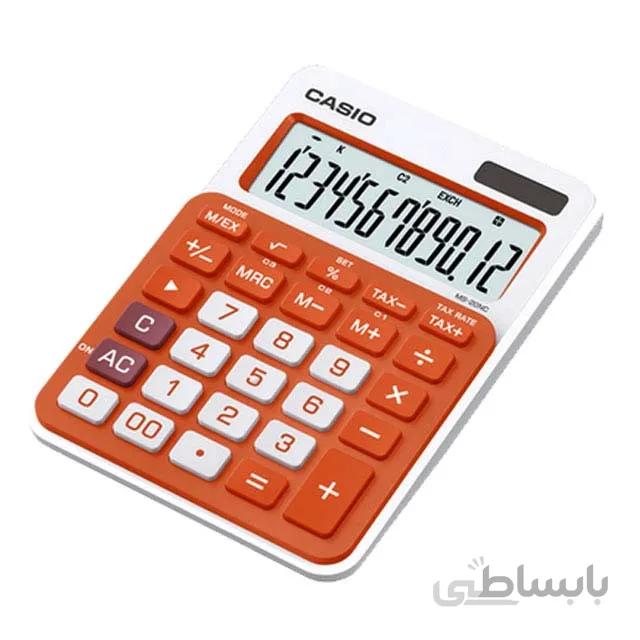 ماشین حساب کاسیو مدل MS-20NC برای سطح مقطع ششم دبستان ا Casio MS-20 NC Calculator Black Orange 6