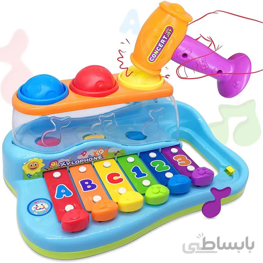 اسباب بازی موزیکال بلز و چکش هولي تويز مدل 856 Hola Toys Enlightening & Intellectual Xylophone