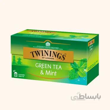 چای سبز توئینینگز با طعم نعنا 25 عددی