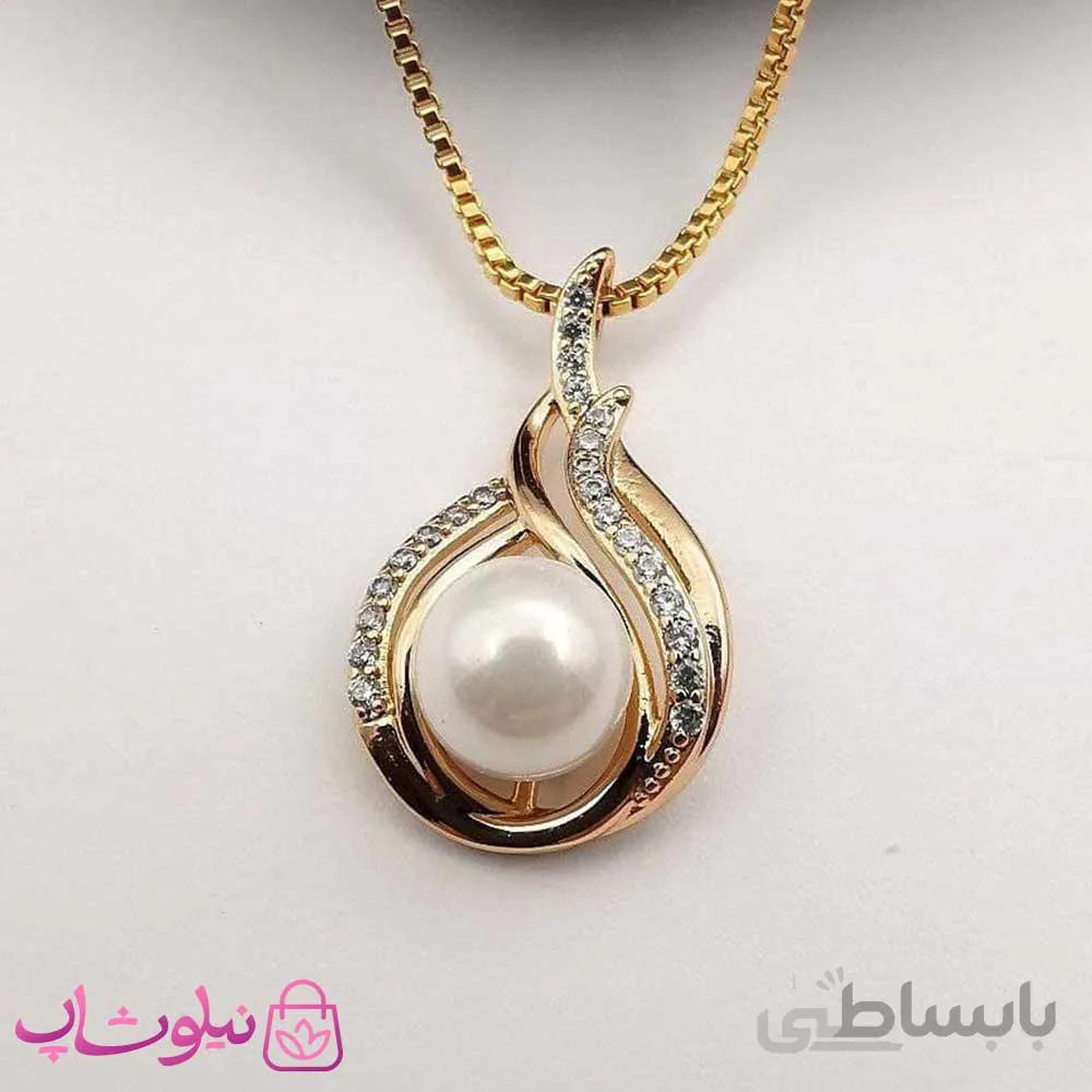 اویز گردنبند زنانه ژوپینگ نگین دار مرواریدی کد 1242