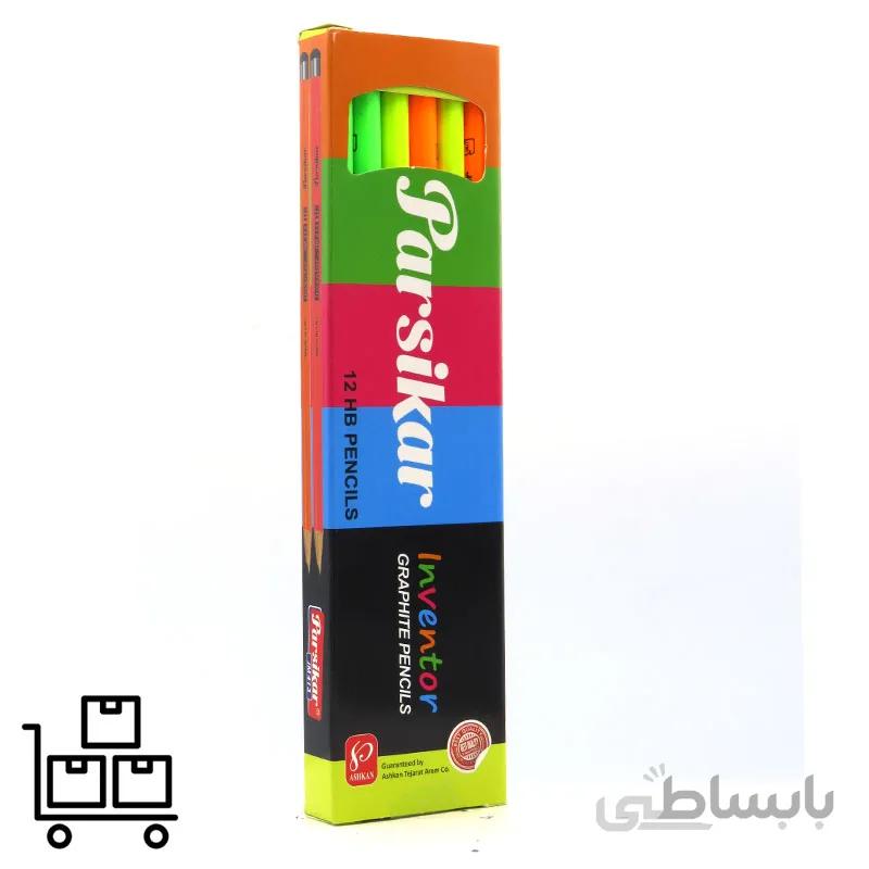 مداد مشکی پارسیکار بدنه فسفری مدل JM413 (بسته 12 عددی)
