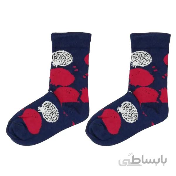 جوراب ساقدار فانتزی بچه گانه طرح انار کد PH454.1