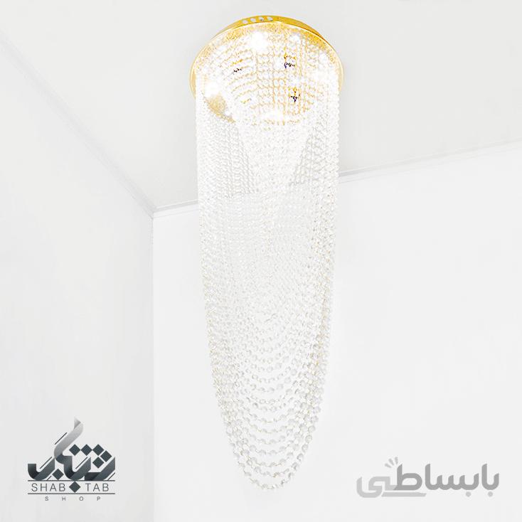 لوستر سقفی کریستالی6638 طلا SMD فرم 40 کد 3