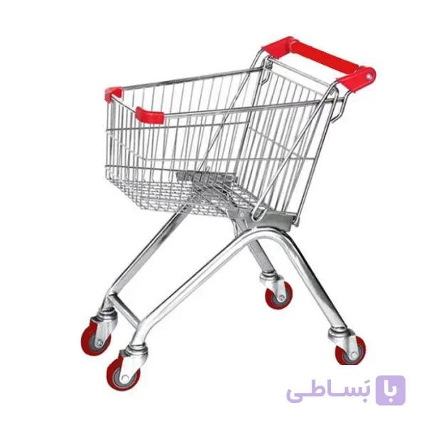 چرخ خرید فروشگاهی 60 لیتری (کروم با چرخ بلبرینگی)