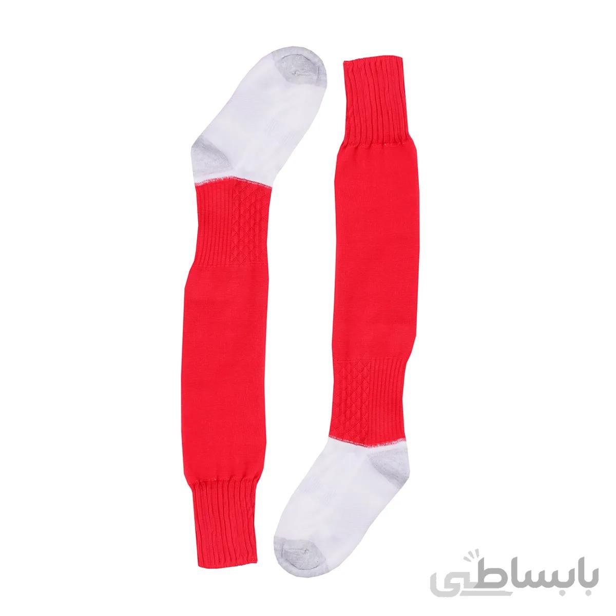 جوراب ساق بلند ساده مناسب برای فوتبال و فوتسال قرمز