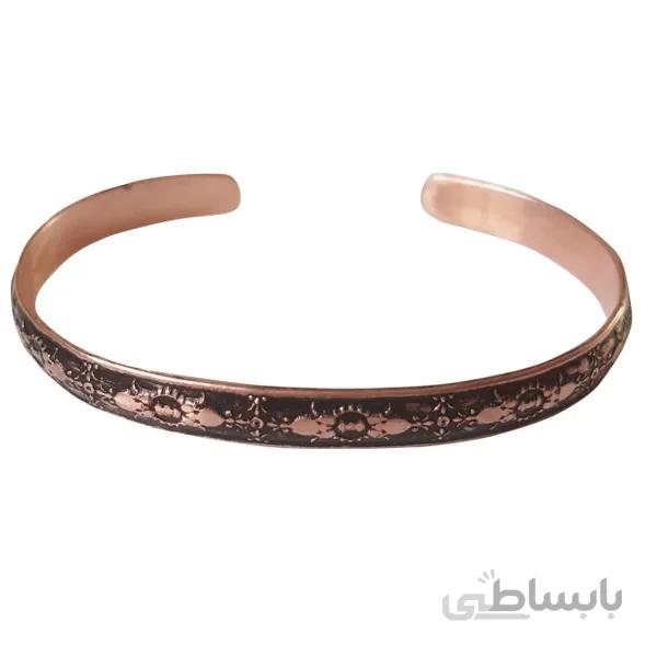 دستبند مسی مفتولی تاج گل کد JW64