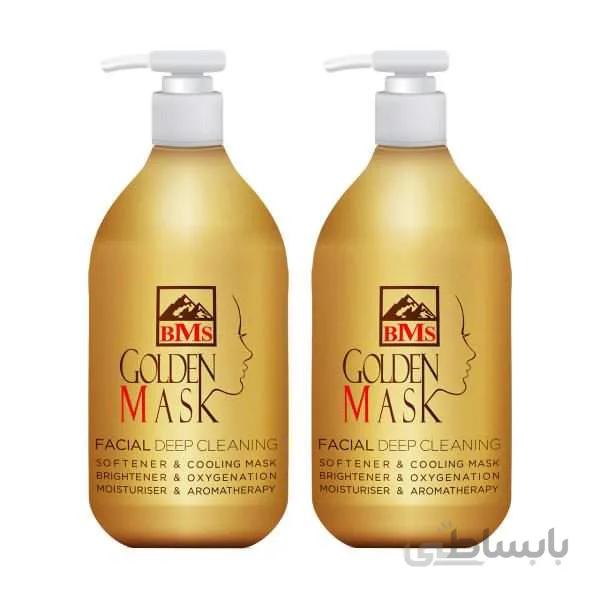 ماسک صورت Golden پمپی 300گرم بی ام اس ا Bms Golden Facial Deep Cleaning Mask 300ml
