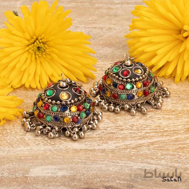 گوشواره هندی نگین دار