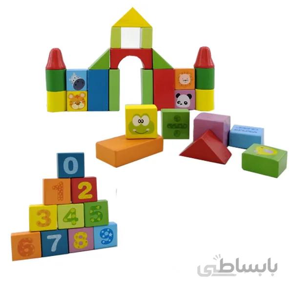 بازی بریکس چوبی 52 قطعه طرح اعداد