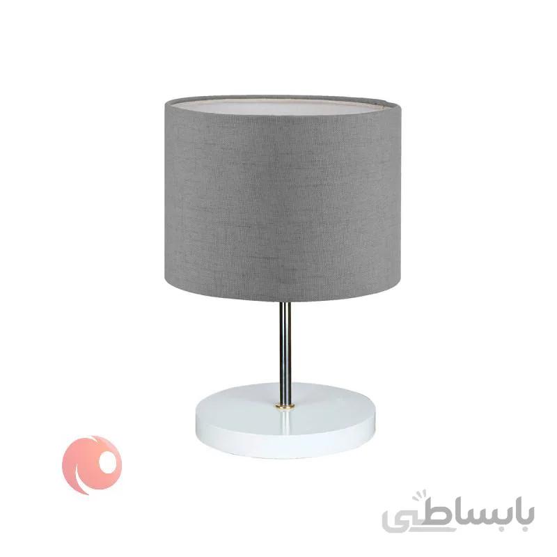 آباژور رومیزی سفید شید قهوه ای تیره کد 7038 ا آباژور روميزي چشمه نور قهوه اي تیره کد 7038