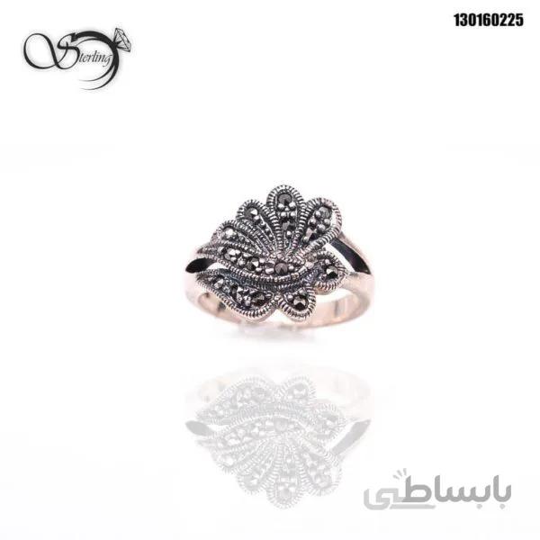 انگشتر سیاه قلم نقره زنانه کد:۱۲۶۰