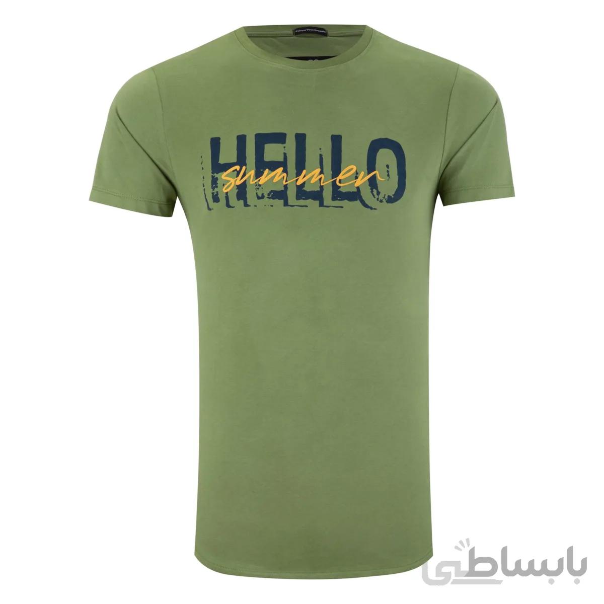 تیشرت آستین کوتاه یقه گرد پریمو مدل Hello summer 1461/11