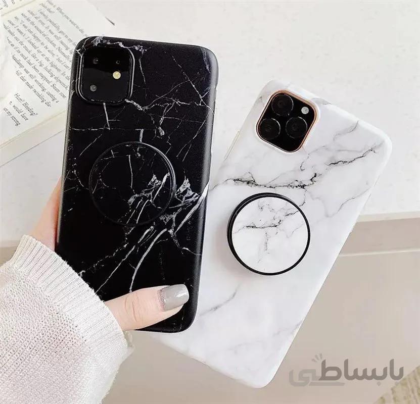 قاب ایفون اپل ماربل رگه دار + پاپ سوکت رایگان