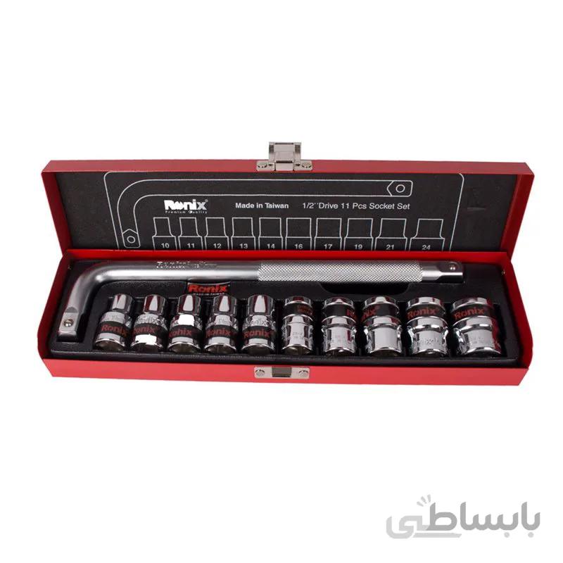 جعبه بکس 11 عددی 1/2اینچ رونیکس مدل RH-2610 ا Ronix RH-2610 Ratchet Wrench And Screwdriver