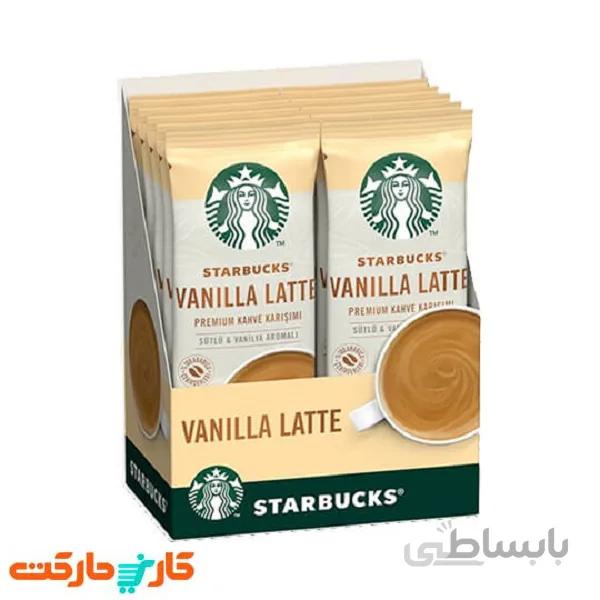 قهوه فوری وانیلا لاته استارباکس 10 عددی STARBUCKS VANILLA LATTE