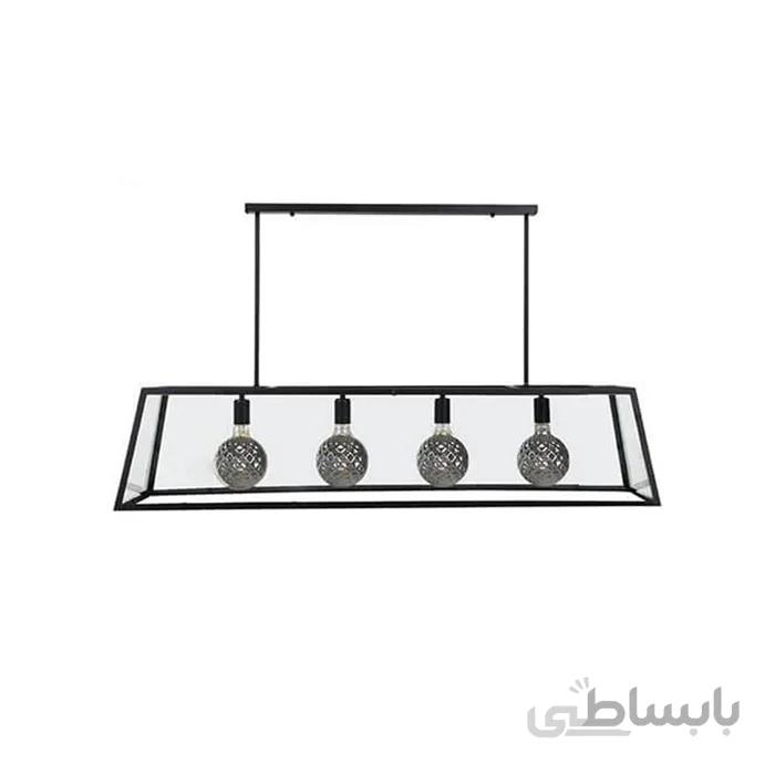 لوستر مدرن مستطیل چهار شعله