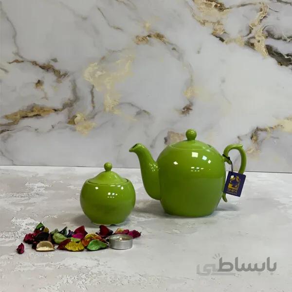 قوری شکس مدل مجید رنگ سبز سایز بزرگ