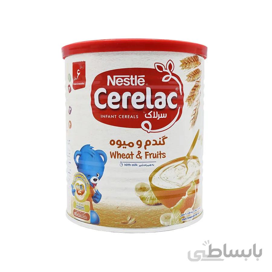 سرلاک گندم و میوه به همراه شیر نستله 400گرمی
