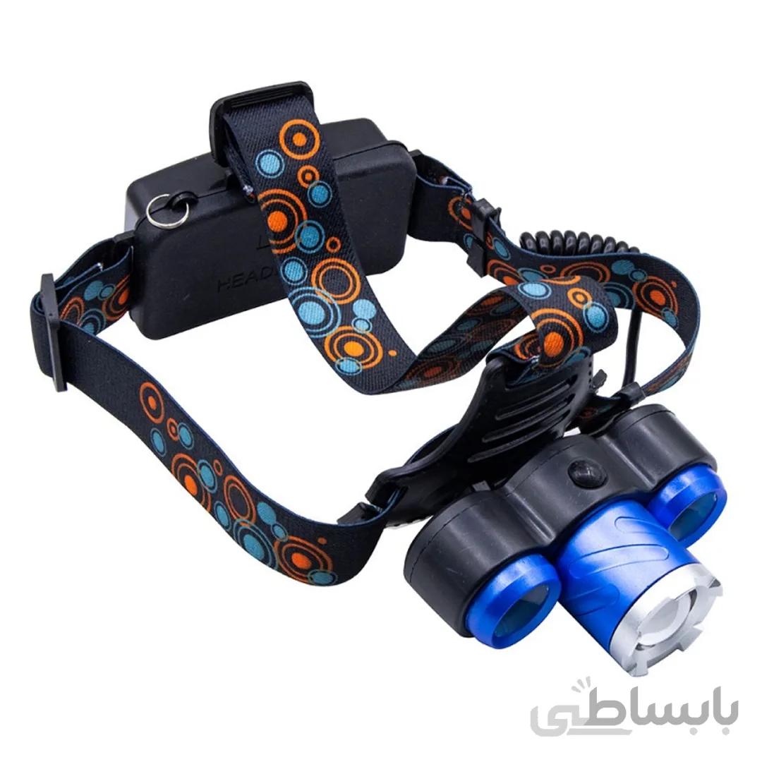 چراغ پیشانی زوم دار 3 لامپه مدل T6