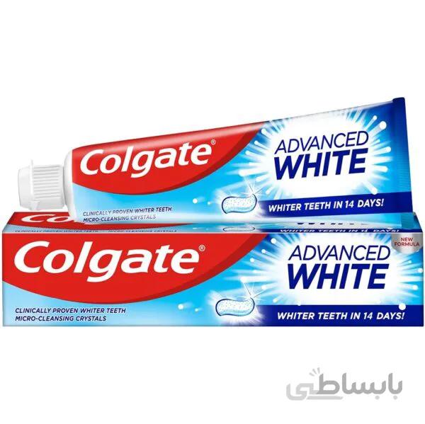 خمیردندان سفیدکننده کلگیت ۱۵۰ گرم( ۱۰۰میل )مدل Advanced White