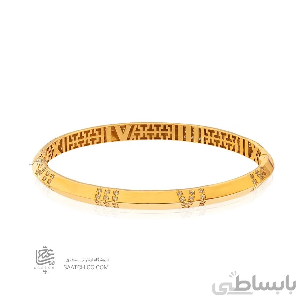 دستبند النگویی طلا طرح اطلس تیفانی (باریک) کد CB458